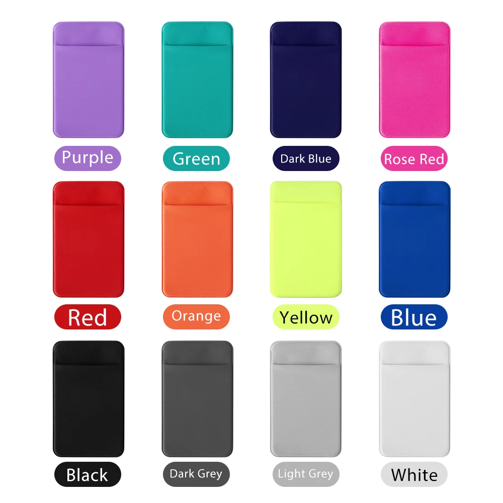 

1PC Unisex Fashion Elastic Mobile Phone Wallet Cell Phone Card Holder Case Adhesive Sticker Pocket Credit ID Card Holder