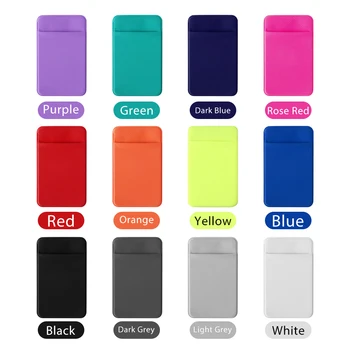 

Hot 1PC Unisex Fashion Elastic Mobile Phone Wallet Cell Phone Card Holder Case Adhesive Sticker Pocket Credit ID Card Holder