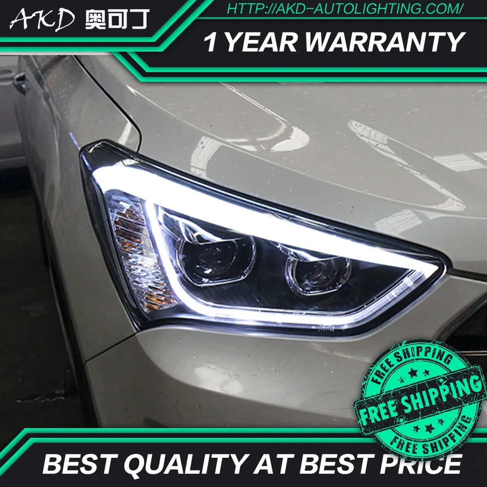 

AKD tuning cars Headlight For Hyundai ix45 Santa fe Santafe 2013 Headlights LED DRL Running lights Bi-Xenon Beam Fog angel eyes