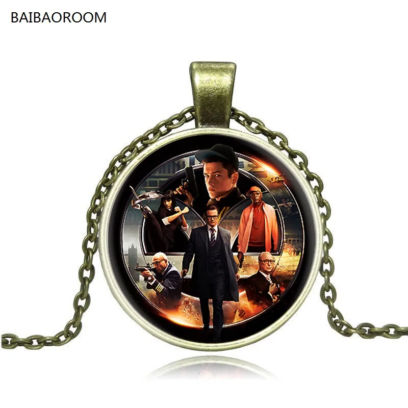 

movie retro time gem jewelry Kingsman necklace