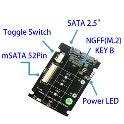 2018 Новый 2 в 1 комбинированный адаптер, Mini PCI-E M.2 NGFF SATA 3,0 III адаптер, MSATA SSD SATA 3,0 оптовая продажа SPNFMSTOSA3