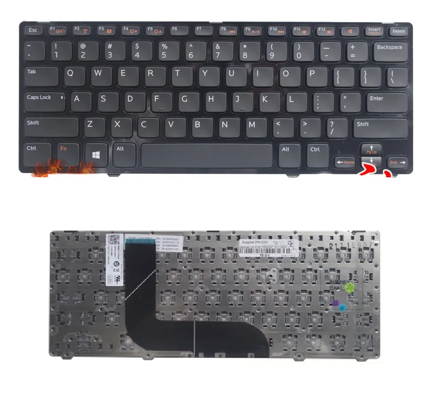 

SSEA New US Keyboard For DELL Inspiron 14z 5423 5423 Ins14ZR-1618 1316 Ins14ZD-3516 1618S 13Z-5323 Wholesale Free Shipping