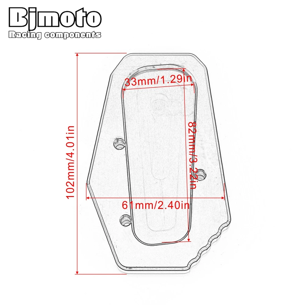 BJMOTO мотоцикл боковая стойка расширения колодки Поддержка плиты подставки для BMW R1200RT R 1200 RT