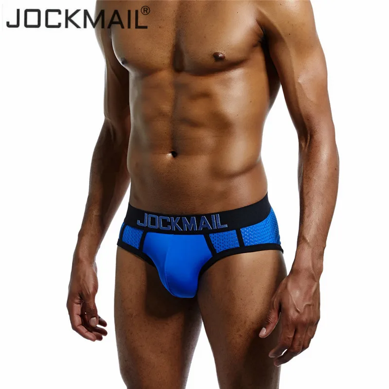 JOCKMAIL Брендовые мужские трусы из дышащей сетки сексуальное мужское нижнее белье