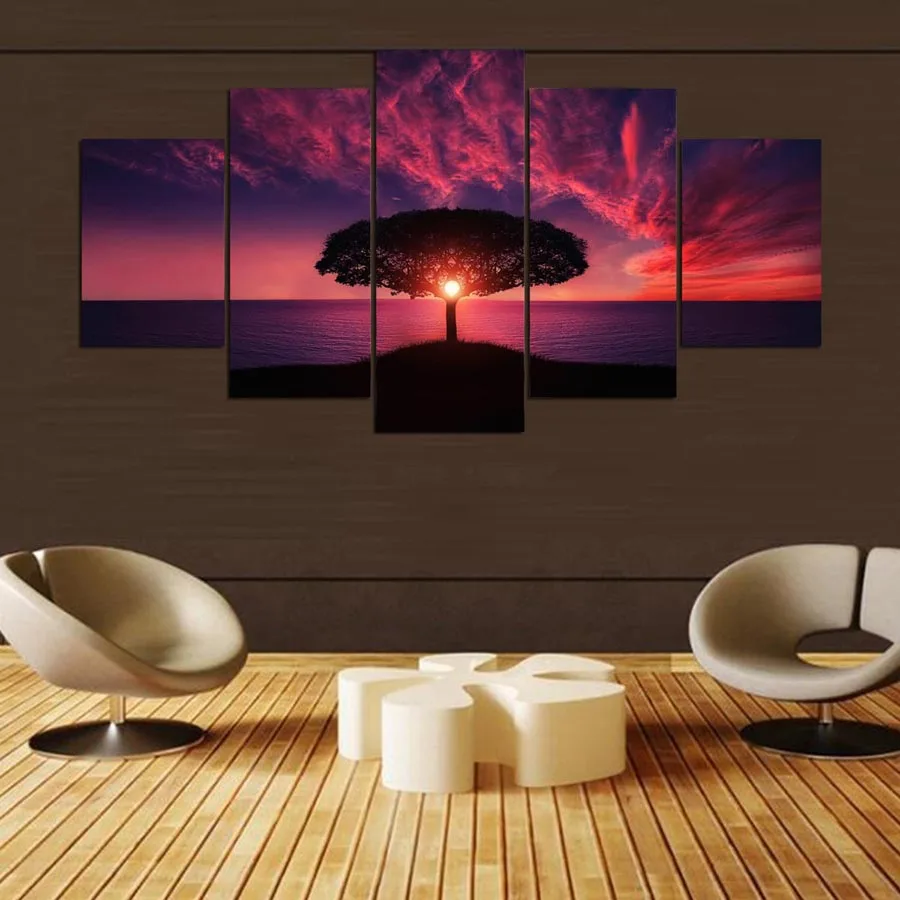 

Canvas HD Print 5 Pieces Beautiful Landscape Modular Pictures Modern Decorative Bedroom Living Room Home Wall Art Decor