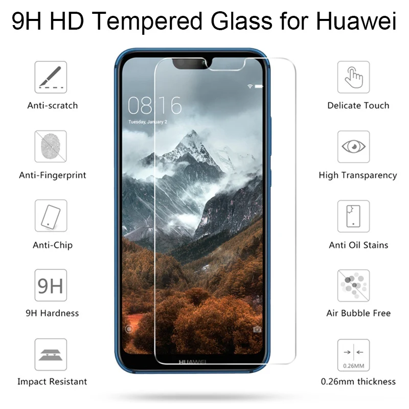 2 штуки, закаленное стекло для huawei Nova 5 5i Pro 5T 5Z, прозрачное 9 H, Защитное стекло для экрана huawei P Smart Plus