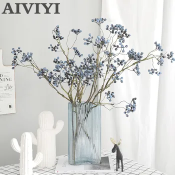 

New Artificial cranberry berry foam branch berry branch artificial decorative flower arrangement accessories