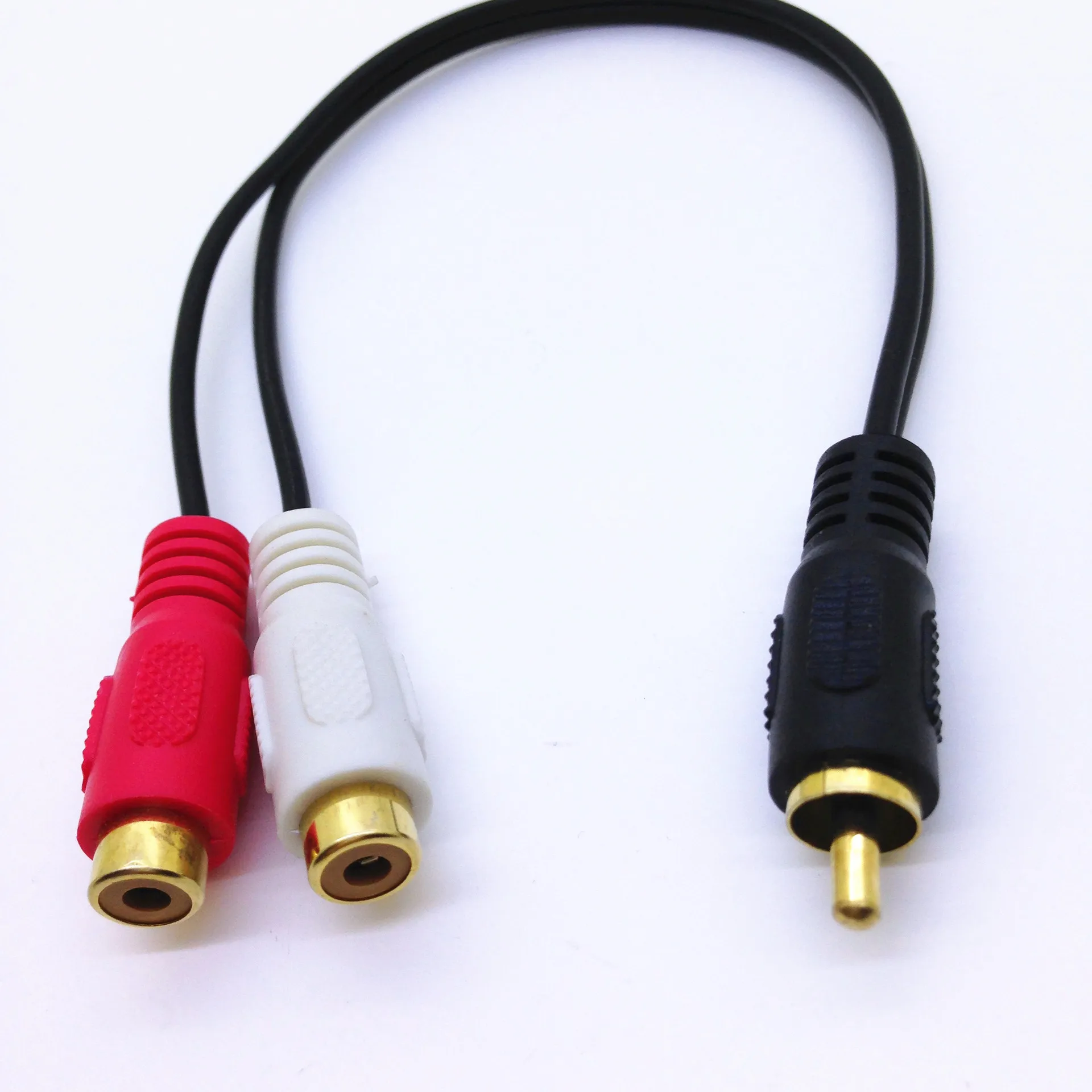Золотистый Штекерный разъем Rca на 2 гнездовых адаптерных кабеля RCA 25 м|adapter cable|cable