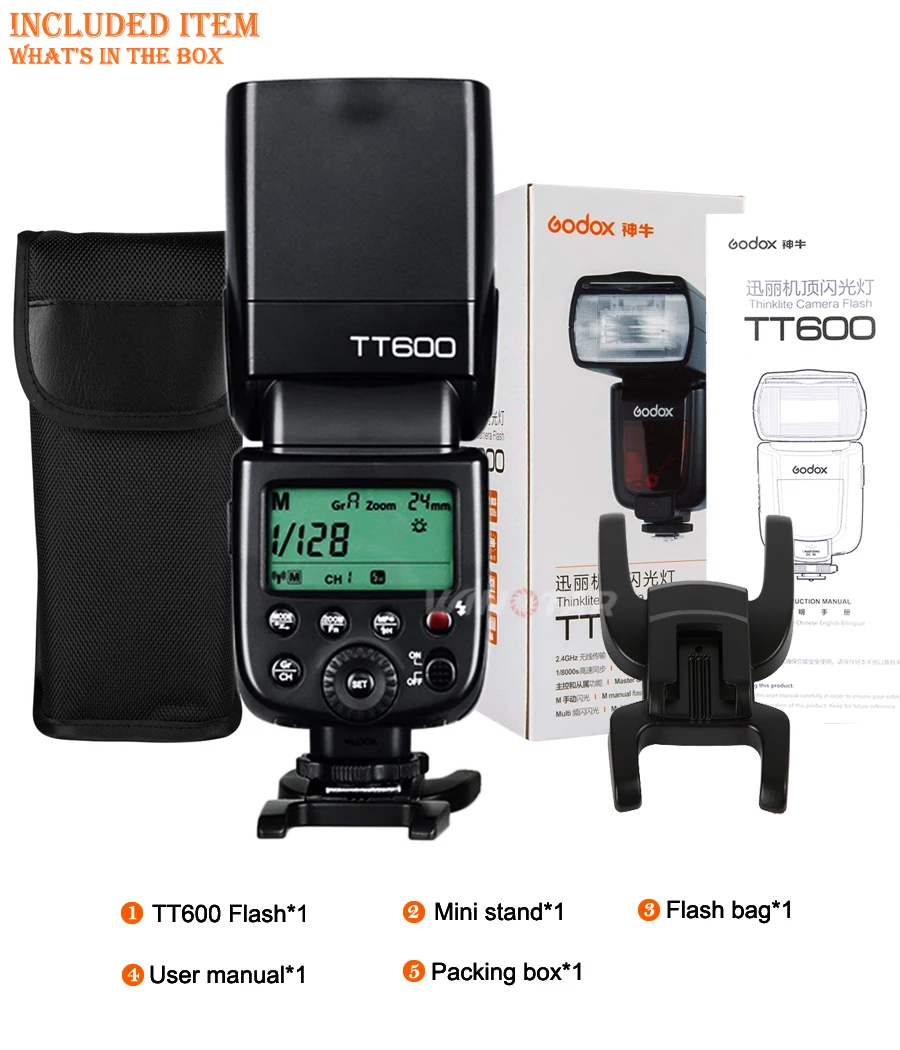 Godox TT600 2,4G Беспроводная вспышка GN60 Master/Slave camera Speedlite для Canon Nikon sony Pentax Olympus Fujifilm samsung Sigma