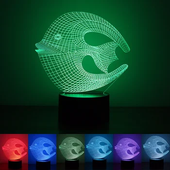 

2019 Creative Fish 3D Lampe USB led night light Remote Switch 7 Color Change Indoor Lamp Hook Carp Fish Desk Lamp For Toy Gift