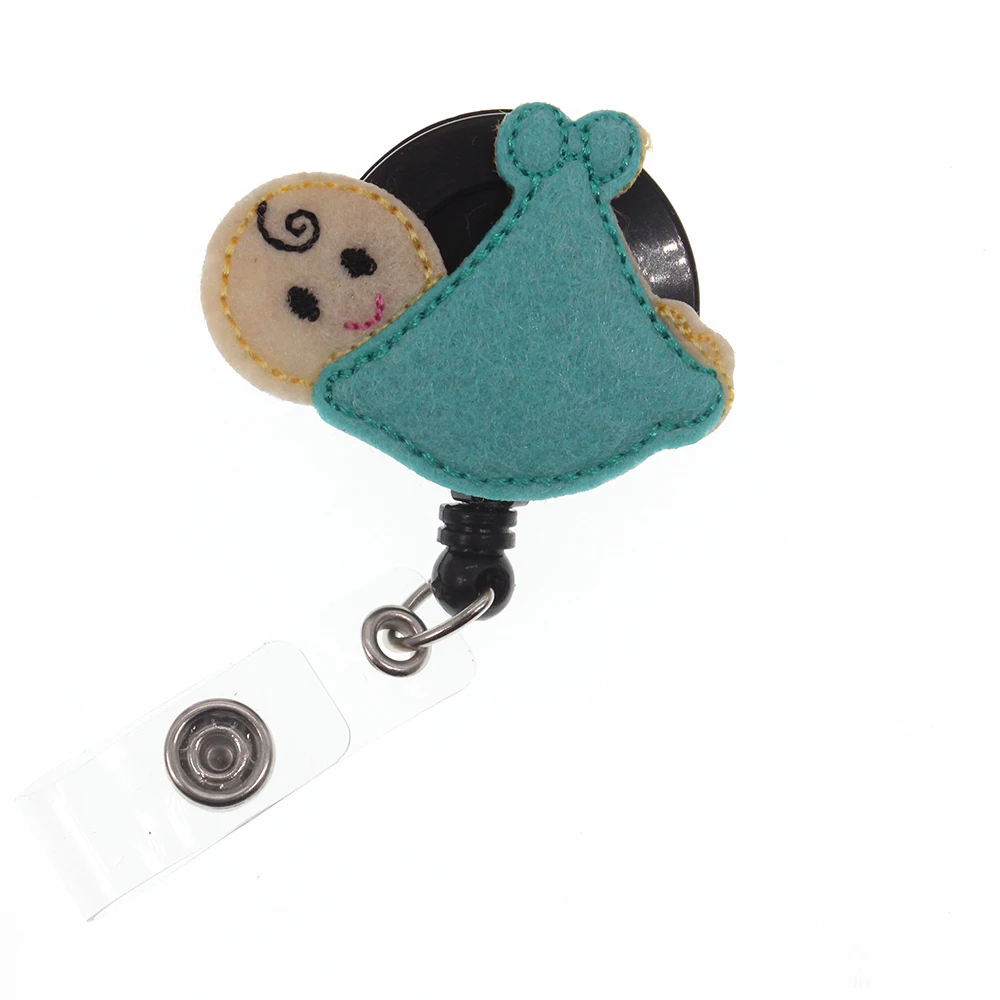 1 piece/lot free shipping cute newborn retractable nurse ID badge reel