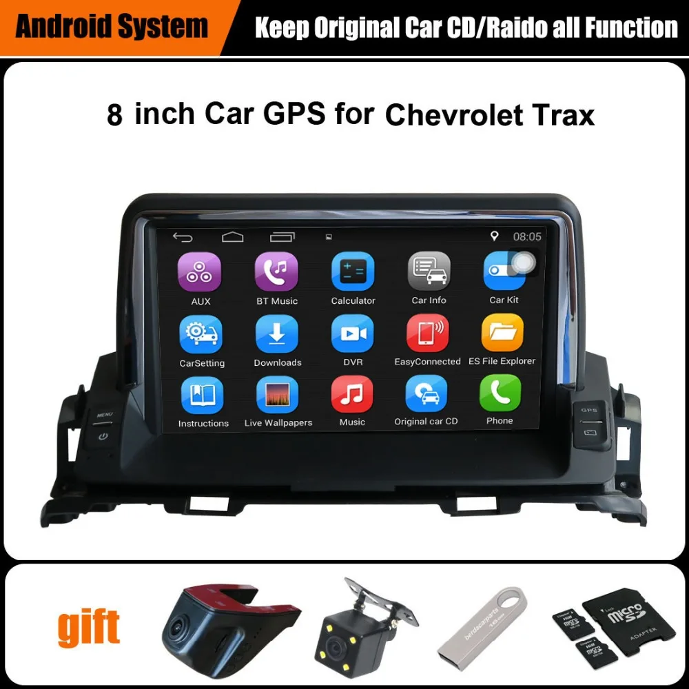 

Upgraded Original Android 8 inch Car multimedia Player Suit to Chevrolet Trax Car GPS Navigation WiFi Bluetooth 16G Ram