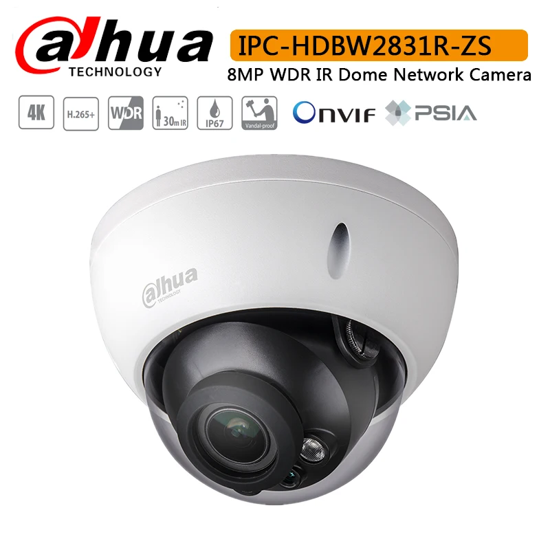 Оригинальный Dahua IPC-HDBW2831R-ZS 8MP WDR IR купольная сетевая камера с максимальным