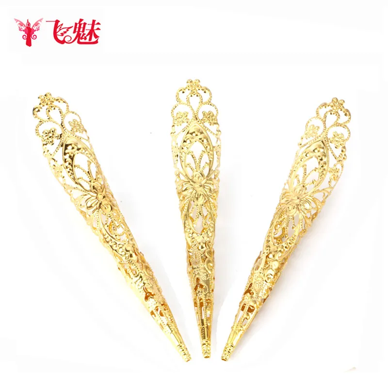 Tianzhu new Indian tribal belly dance false nails The peacock dance show stage armor accessories