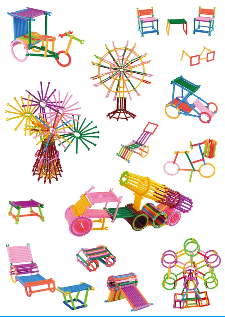 1100 Шт Детские DIY креативные интеллектуальные палочки блоки пластиковые для раннего обучения магические Обучающие строительные блоки игрушки подарок