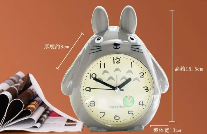  3 years warranty Cartoon Totoro alarm Clock Lovely Children Desk Clock Christmas Gift Student New Y