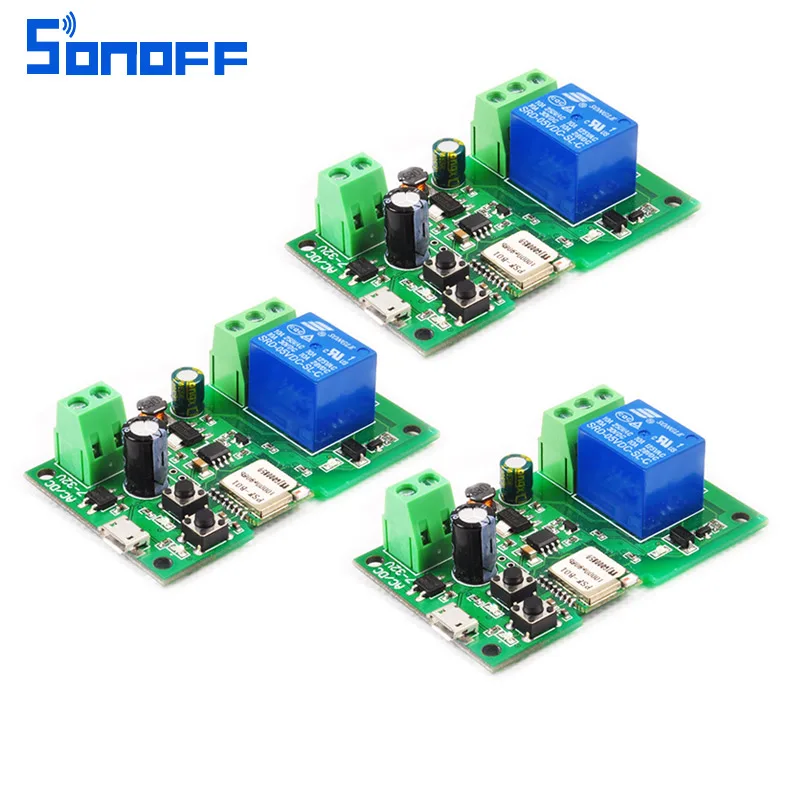 3 шт. DC 5 в 12 В 24 32 Sonoff WiFi умный переключатель diy реле дом через ios Android телефон пульт