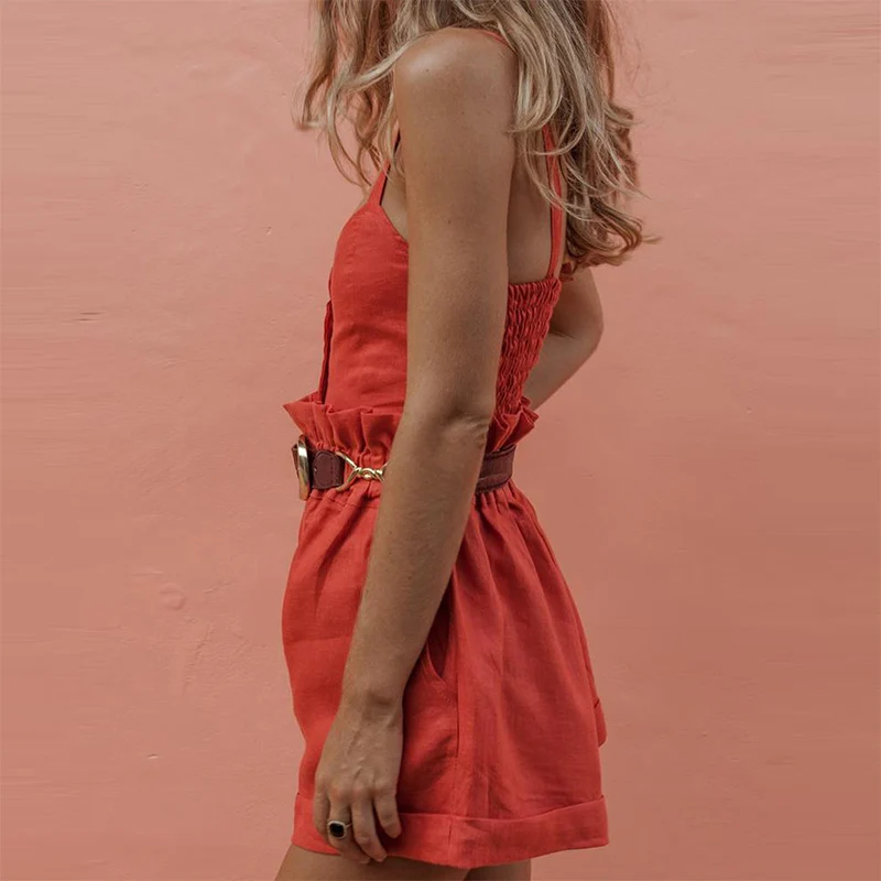 Летний Повседневный Женский комплект из 2 предметов без рукавов с открытой