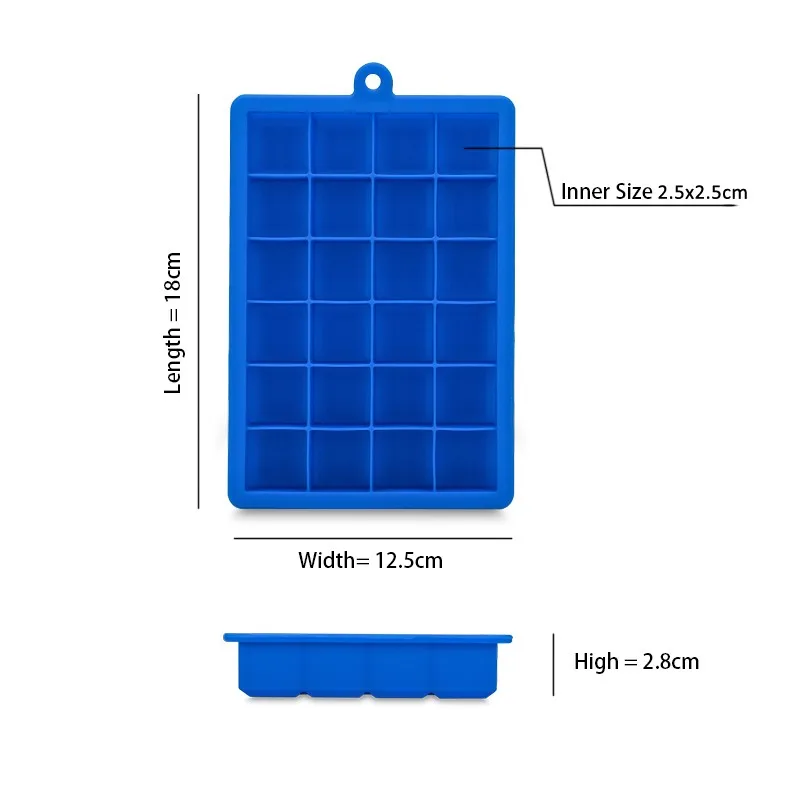 24 Grid Silicone Ice Trays Big Ice Cube Mold Square Cubes Easy Release Silicone Ice Maker Home Bar Party Kitchen Accessories (8)