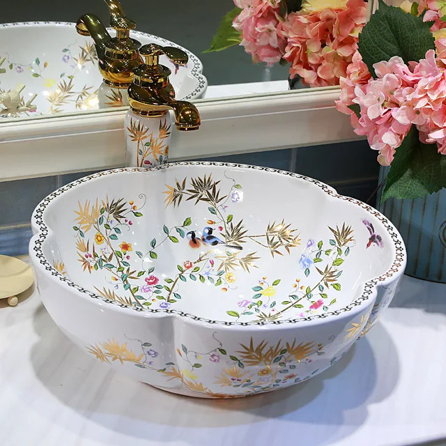 Chinese wash basin sink bathroom sink bowl countertop Ceramic washbasin