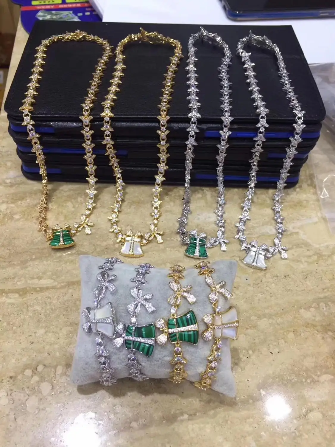 

Accking Punk New style long necklace for women or man jewelry CZ Gift box shape pandent good quality