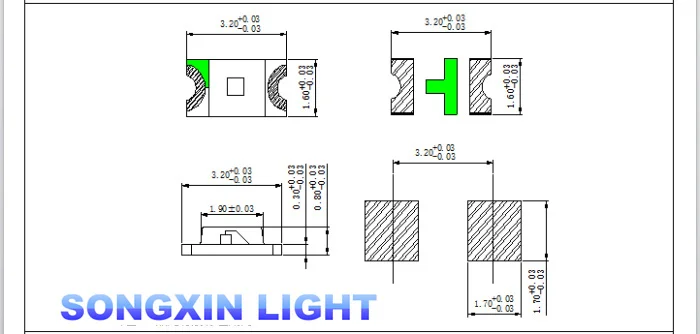 1000 шт 1206 красный светодиод SMD светодиодный 3216 диоды SMD 1206 светодиодный 620-625NM 100-120MCD 2,0-2,6 V 3,2*1,6