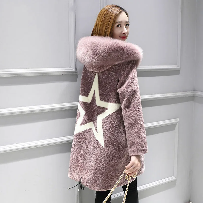 De Étoiles 6 Réel Laine Fourrure Conception Automne 3 7 Manteaux Femmes 2 Lâche 1 Vestes Col Long 8 Épais 5 Hiver 4 Chaud 2018 Style Fox Fit Nouveau 44zO7rq