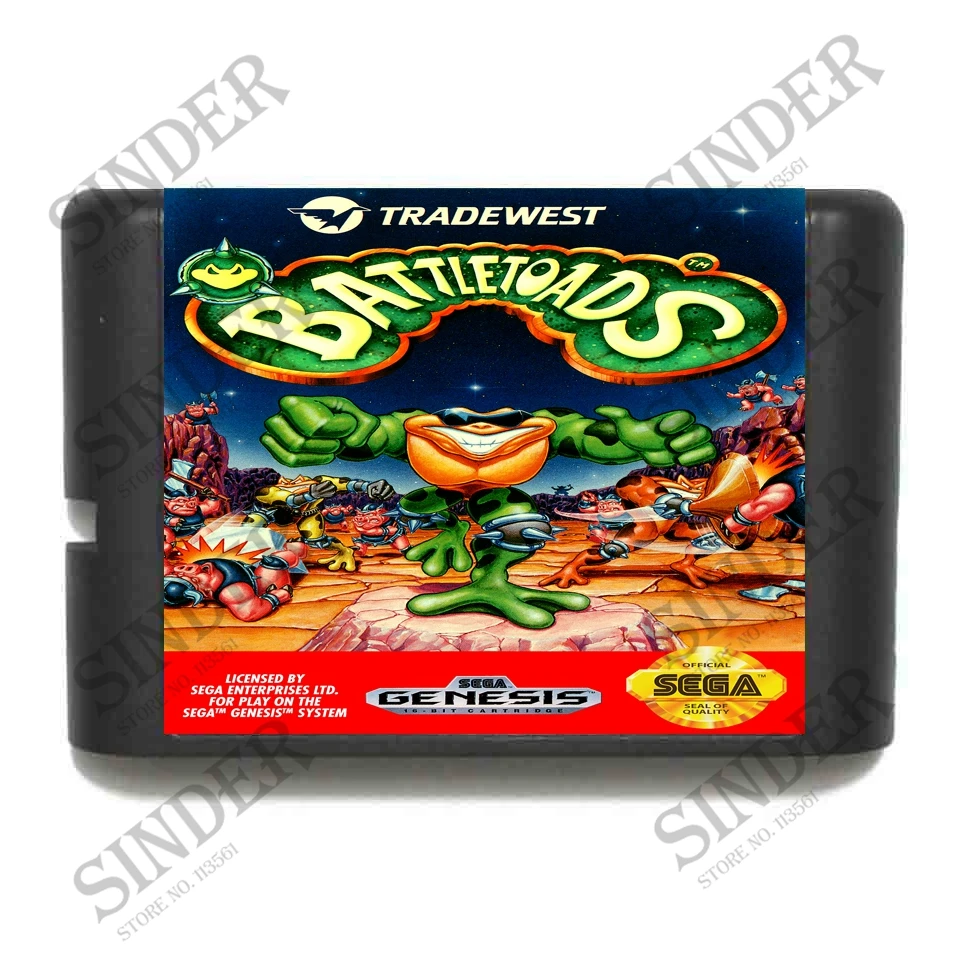 Battletoads 16 бит MD игровая карта для sega Mega Drive для Genesis