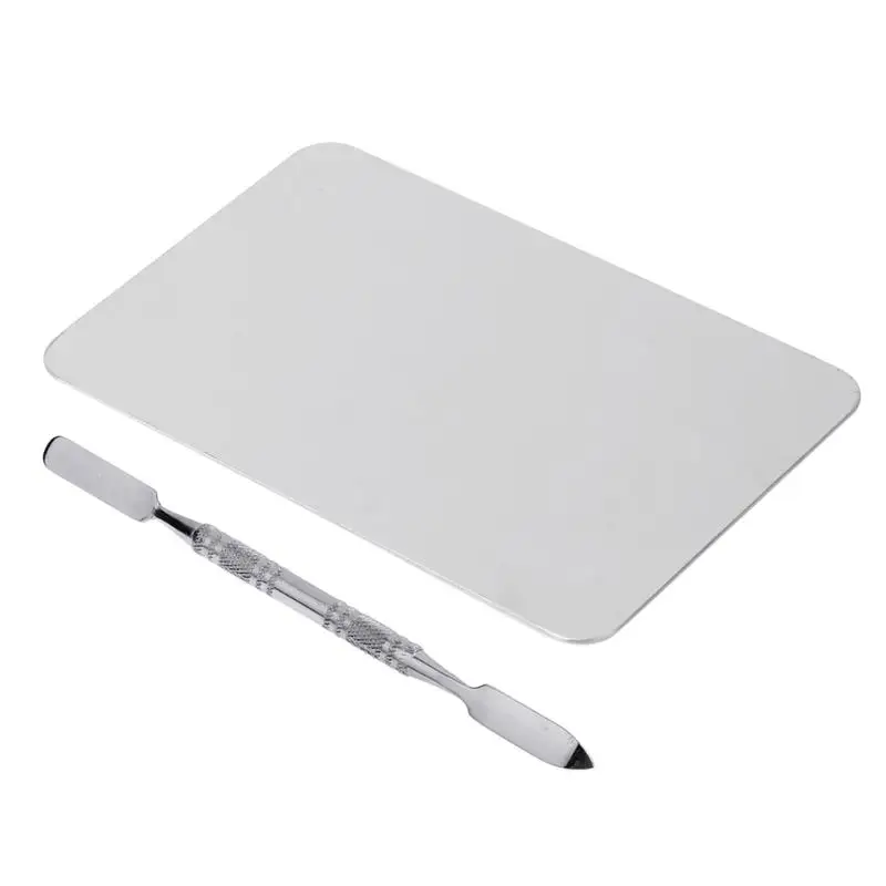 

Pro Cosmetic Colour Palette Stainless Steel Palette with Plate Knife Makeup Kit Tool Makeup Accessories