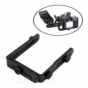 

OOTDTY New Metal L-shaped Double Dual Bracket/Holder Mount for Canon Camera&Speedlite Flash