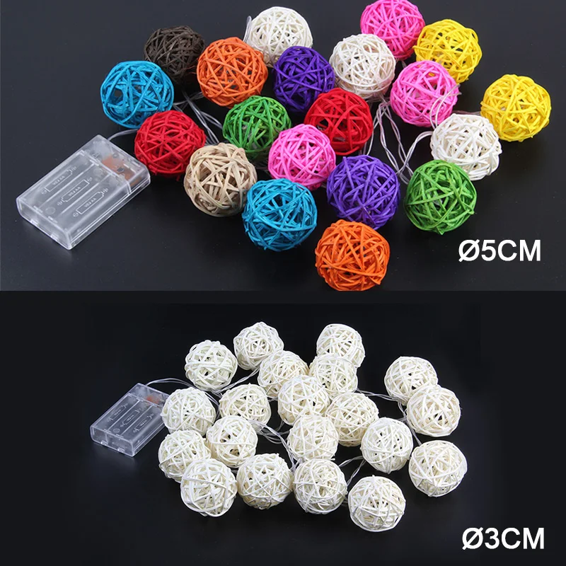 Goodland 2M Rattan Ball LED String Light Fairy Lights Holiday Light for Party Wedding Christmas Garland LED Gerlyanda Decoration Goodland 2M Rattan Ball LED String Light Fairy Lights Holiday Light for Party Wedding Christmas Garland LED Gerlyanda Decoration