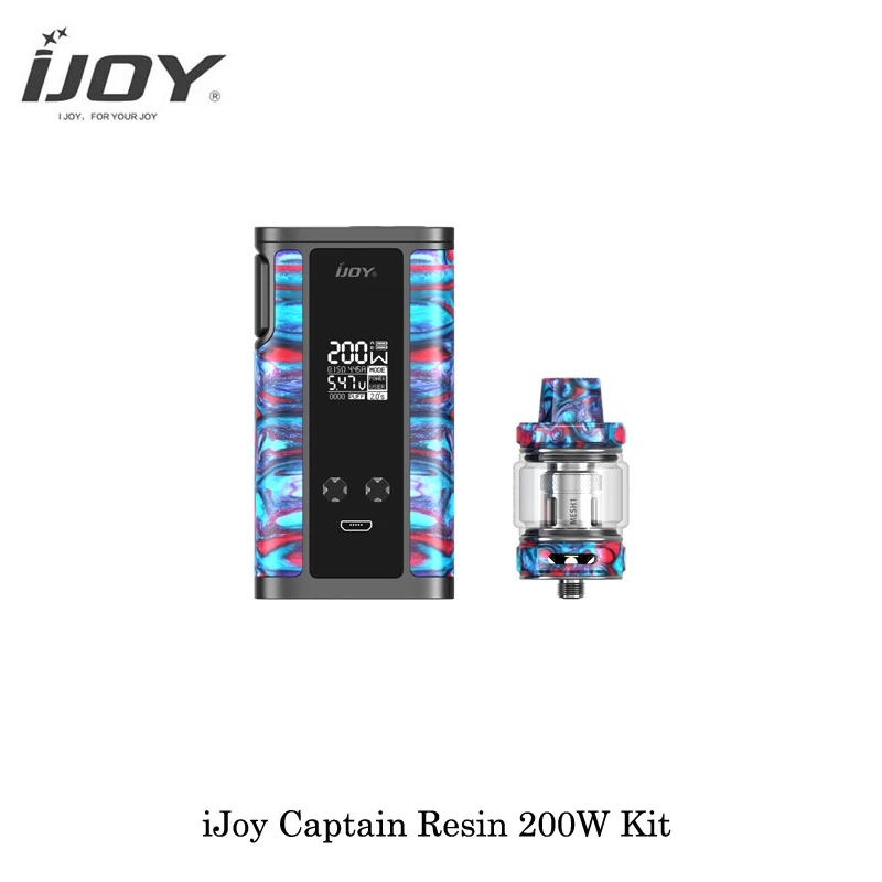 Электронные сигареты IJoy Captain Resin 200 Вт TC бокс мод комплект с двойным аккумулятором