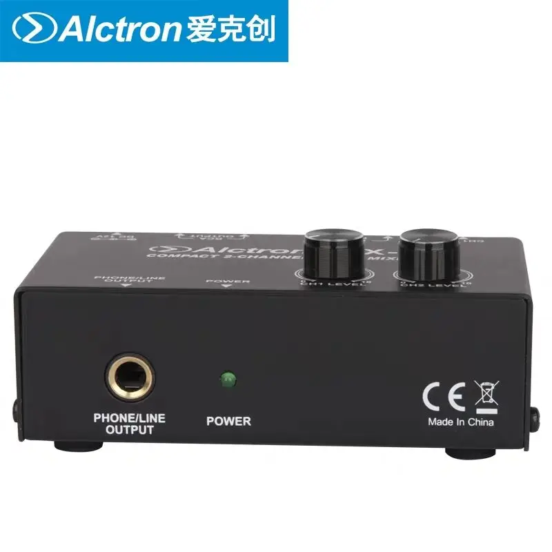 Alctron MX-6 спереди 2-канальный микшерный пульт стерео смешивание процессор самостоятельно регулирует смесь для сцены/студийной записи