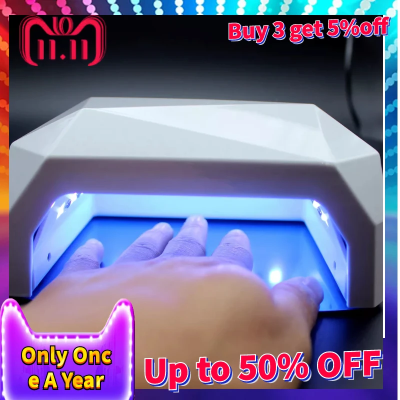 

36W LED UV Lamp Nail Dryer Lamp for Nail UV Gel Polish Diamond Shape Nail UF Lamp 10/30/60s Timer Manicure Machine Tools