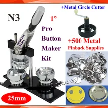 Высокое качество pro N3 " 25 мм Знак Button Maker машина+ металлический циркуль+ 500 Наборы для ухода за кожей из Металла Pinback поставок