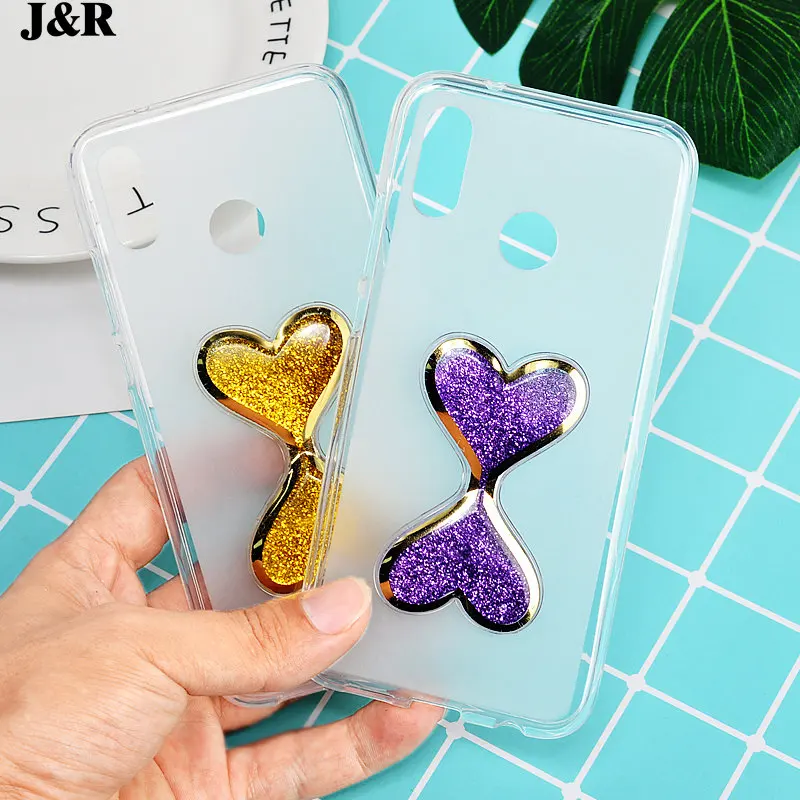 For Huawei P20 Lite Case Cover Silicone Cases For Huawei P20 / P20 Lite Nova 3e bags Love Heart Quicksand Liquid Hourglass Shell
