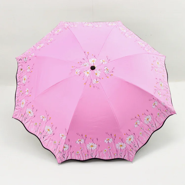 YADA 2019 Small Daisy Flower Umbrella Rainy Lace Floral Princess Umbrella For Women UV Folding Windproof Umbrellas Parasol YD193