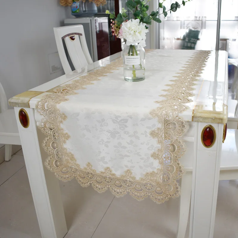 New European lace tablecloth rectangular round square coffee table cover home decor towel textile d