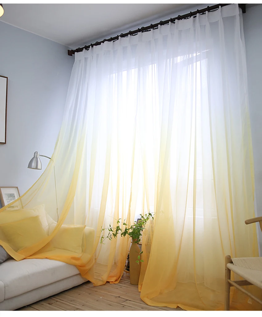 Шторы градиентного цвета с принтом, вуаль, серое окно, современные шторы для гостиной, тюль, отвесная ткань, Rideaux Cortinas