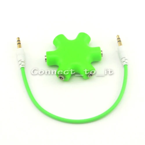 5pcsX COOL share 6 Way 3 5mm Stereo Audio Headphone Splitter Cable Headset Hub Adapter for iPod MP3 MP4 Mobile Phone DVD Player