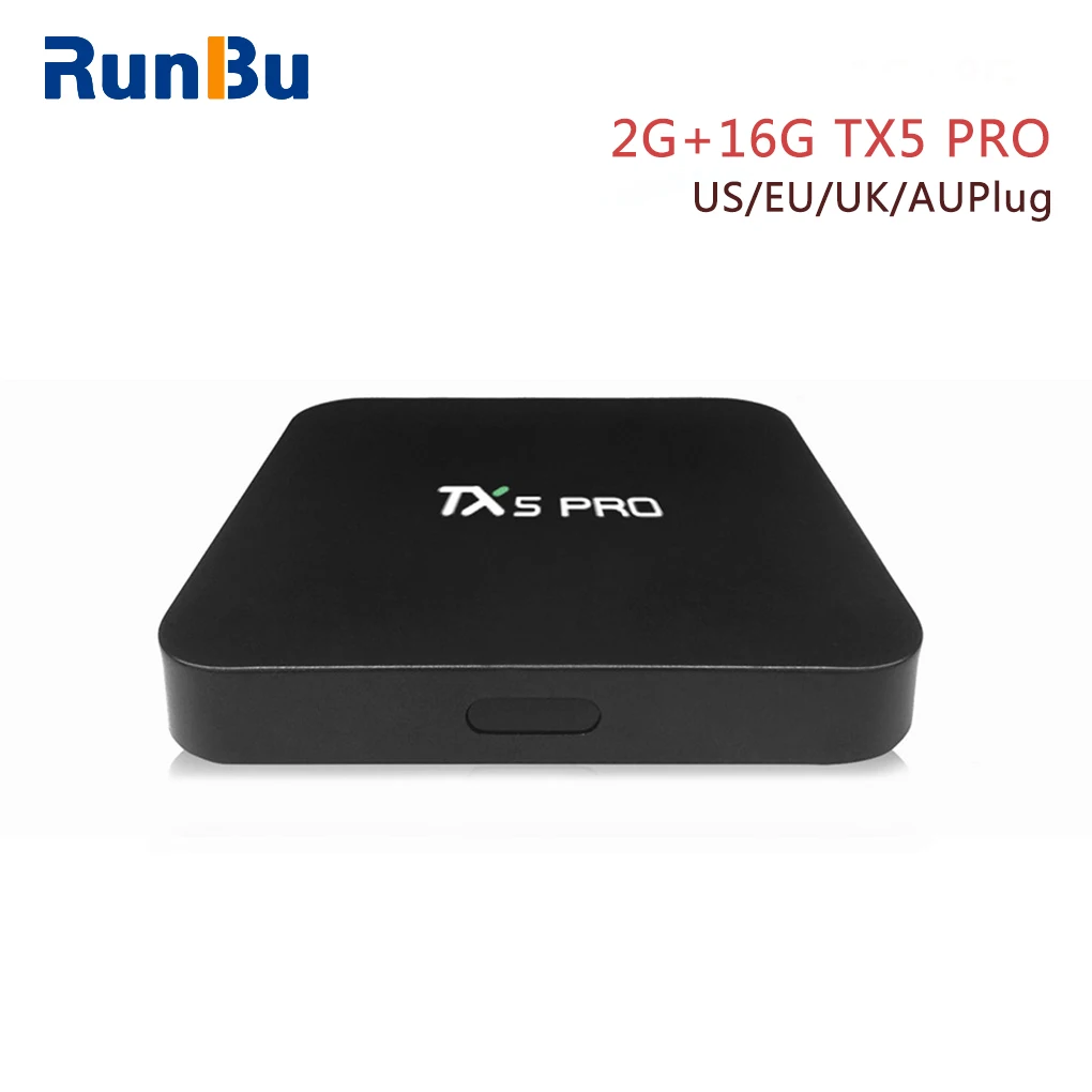 

Universal TX5 Pro TV Box H.265 Quad Core S905X 2G RAM 16G ROM Android 6.0 2.4G/5.8G Wifi Set-top Box