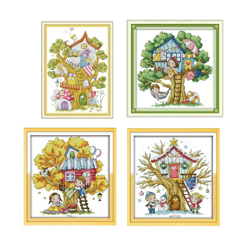 Набор для вышивки крестом из мультфильма elves House 14ct 11ct холсты стежков с принтом