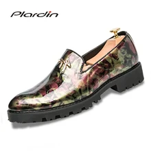 Plardin 2018 Four seasons Fashion Man Split Leather Comfortable Metal Decoration Dress Office Career for men