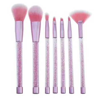 

7 PCS Makeup Brush Eye Shadow Brush Foundation Brush Set Beauty Makeup Tool With Crystal Rhinestone Quick Sand Shaped Handle