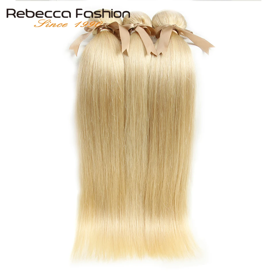 Rebecca 613 Honey Blonde Bundles Indian Straight Hair Bundles 100% Remy Human Hair Extensions 1/3/4 Bundles 10 to 26 Inches