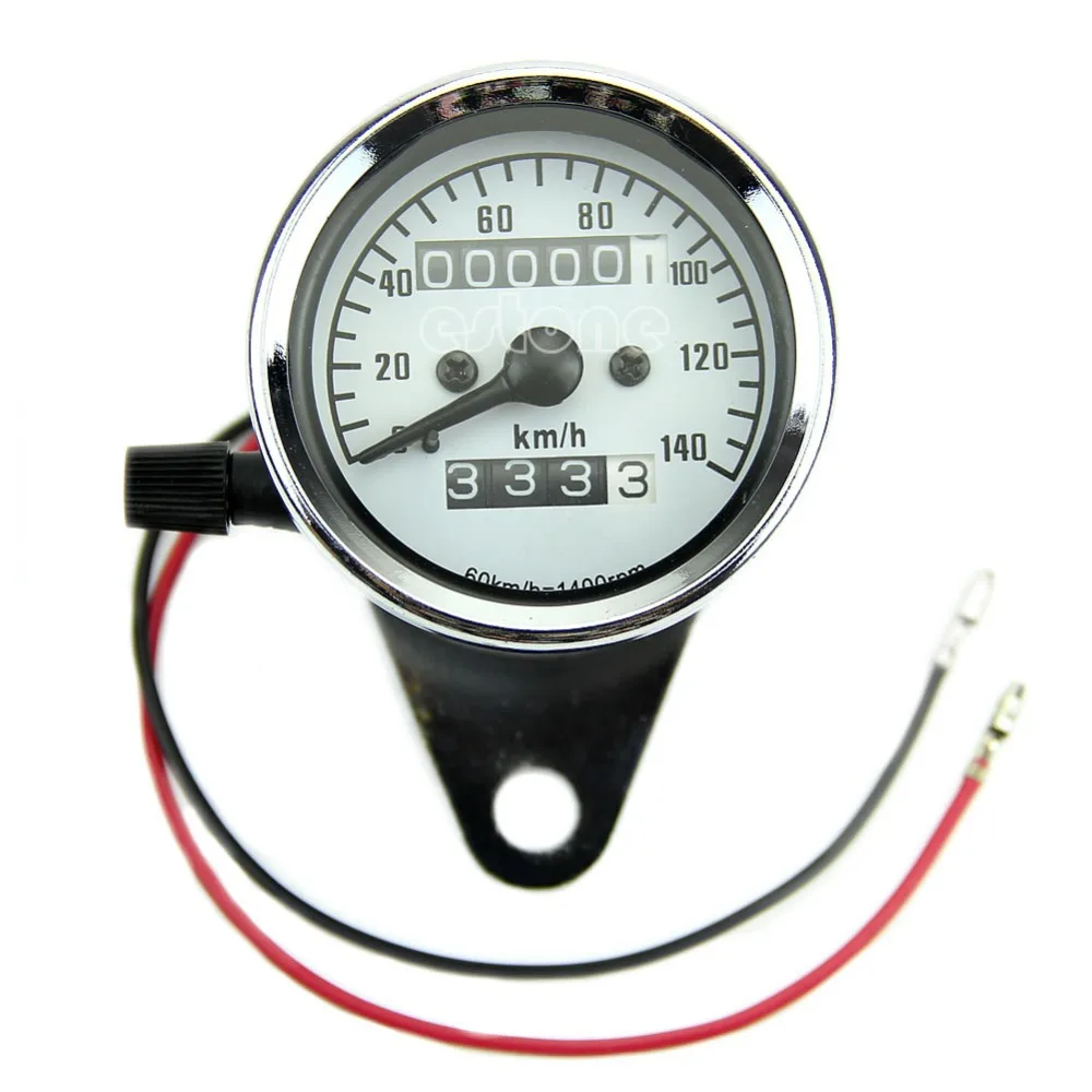 Universal Motorcycle Dual Odometer Speedometer Gauge Test Miles Speed