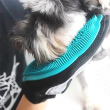 Перчатки для уборки домашних животных, кошек, собак, товары для уборки, силиконовые перчатки, темно-синяя Массажная щетка, большая круглая ладонь, двухсторонние перчатки