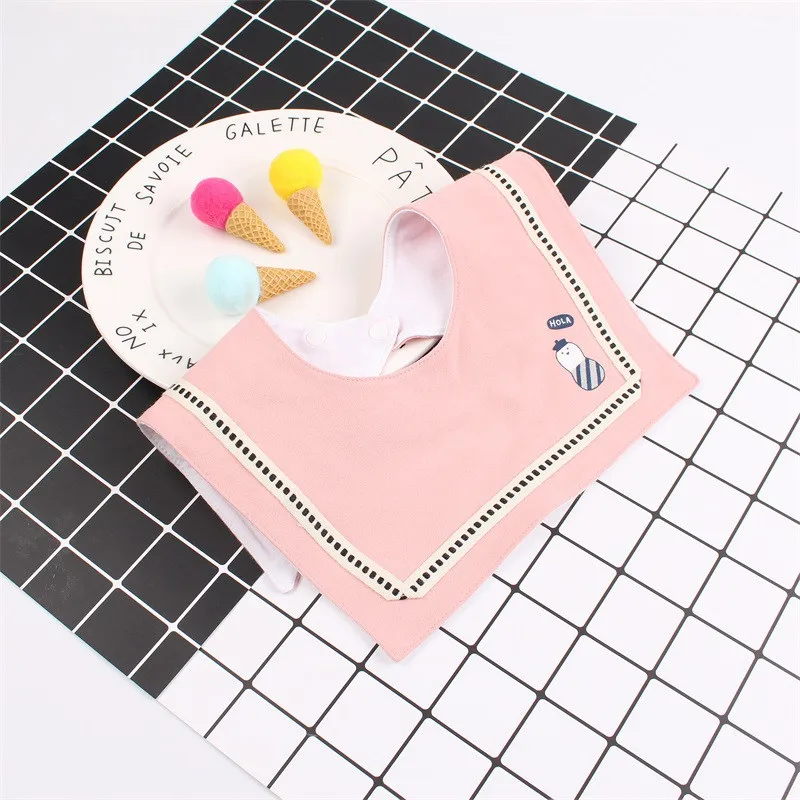 2Square Scarf Baby Bandana Bibs Newborn Boys Girls Absorbent Cotton Saliva Towel Buckle Closure Adjustable Toddler Burp Cloth