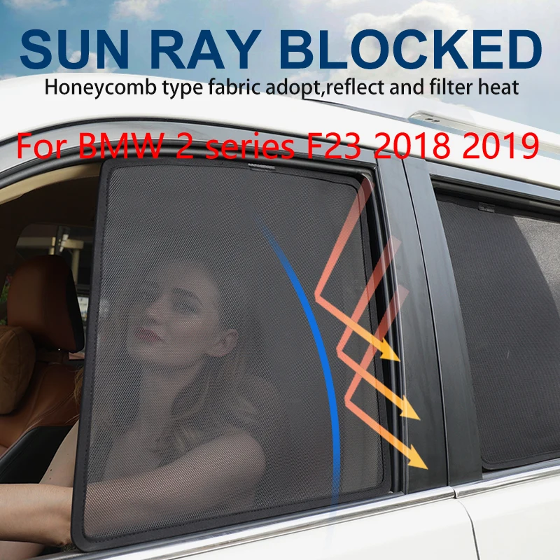 

4PCS/Set Or 2PCS/Set Magnetic Car Side Window SunShades Mesh Shade Blind For BMW 2 series F23 2018 2019 with 5 Seats