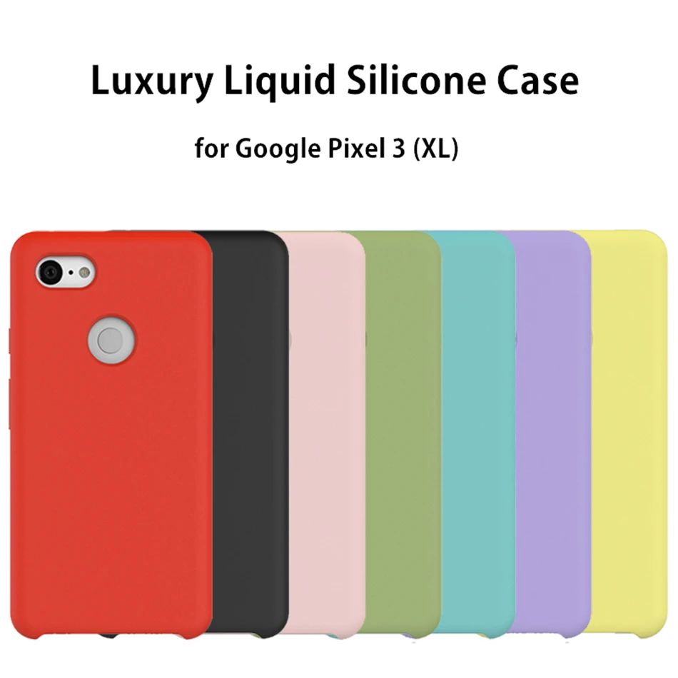 

Luxury Liquid Silicone Case for Google Pixel 3 4 XL Soft Microfiber Cloth Lining Cushion Mobile Phone Cases Shockproof Cover